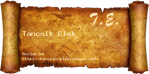 Tancsik Elek névjegykártya